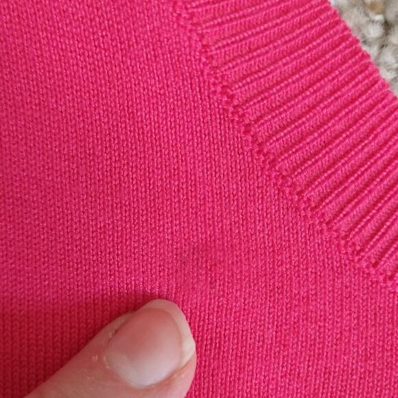 Rachel Roy V-Neck Puff Short Sleeve Knit Sweater Top Pink Size M - Picture 8 of 9